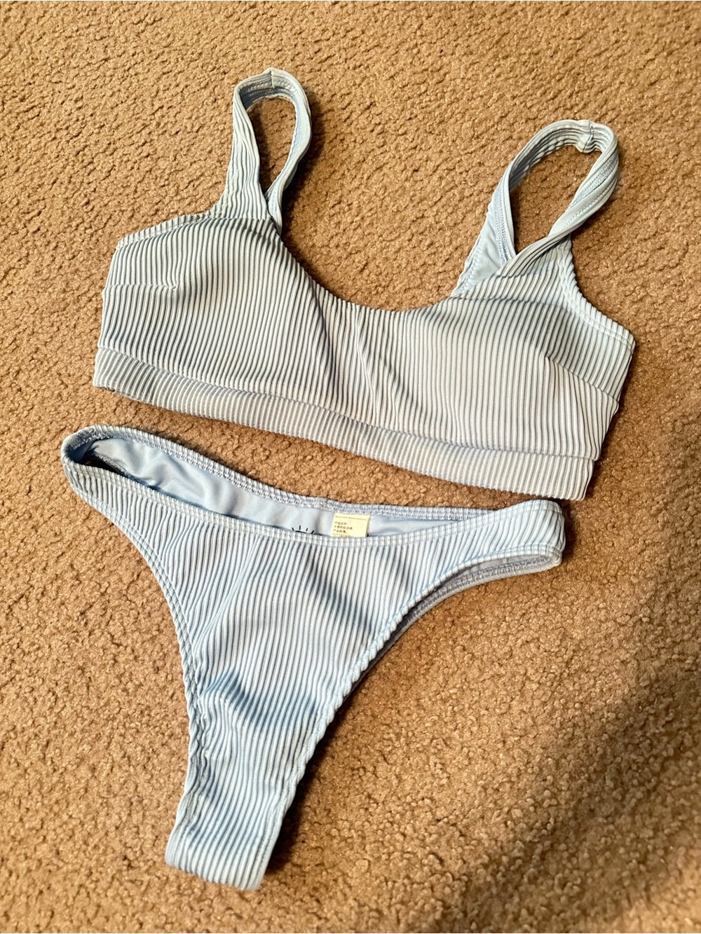 Hollister Light Blue Ribbed Bikini Set